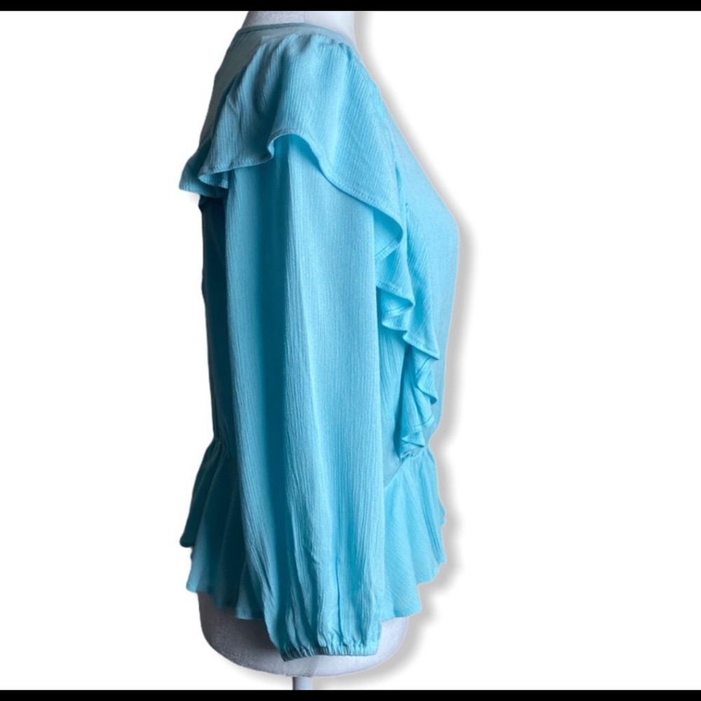 NWT BCBGeneration Ruffled Crossover Blouse - Picture 5 of 7